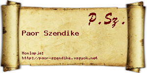 Paor Szendike névjegykártya